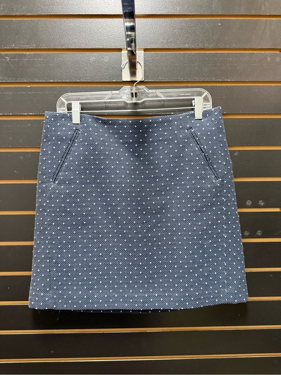 LOFT Dresses & Skirts - LOFT Petites Blue Polka Dot Textured Mini Skirt Size 12P Lined Pockets
